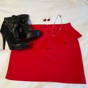 ❤️ Red Peplum Top Mini Skirt ❤️